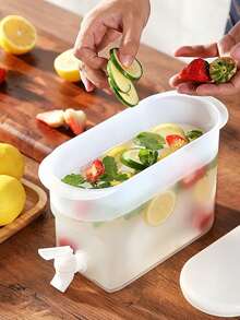1pc Sealed Cold Drink Container With Spigot, Suitable For Refrigerator Storage Of Lemonade, Iced Tea, Fruit Beverages, Home And Outdoor Use - Multicolor - View 6