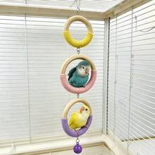 1pc Parrot Toy Round Ring Hoop Bird Cage Perch Hanging Ring Swing Bird Stand Cage Accessory - View 5
