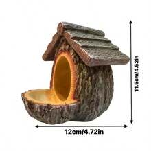 Hanging Bird Feeder Resin Bird House Garden Bird Decor Tree Stump Bird Nest Outdoor Yard Bird Station With Hanging Rope - View 3
