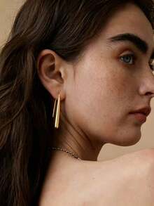 1 Pair Minimalist Long Liquid Water Drop Earrings Ear Hooks Women European American Niche Design Neutral Cold Style Middle Eastern Jewelry - Type C - View 3