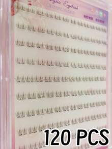 120 Clusters Glue-Free Little Flame Lower Eyelashes, Japanese & Korean Style, C Curl, 5-6mm Short Design, Create Lively Lower Eyelash Makeup Effect, No Glue Needed, DIY Free Matching, Save Makeup Time, Soft & Lightweight Lash Bundles Comfortably Fit Eye Shape, Suitable For Beginners To Wear Easily, Reusable, Applicable For Daily Commute, Dating, Travel, Party & Holiday Makeup, Perfect Holiday Gift For Best Friend & Girlfriend - C - View 4