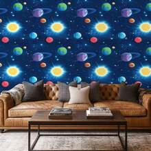 1 Roll Deep Blue Contact Paper Self-Adhesive Removable PVC Wallpaper Peel And Stick Wallpaper Suitable For Kitchen Bedroom Living Room Countertop, Home Decor And Furniture Renovation - Universe Star Pattern - Universe - View 5