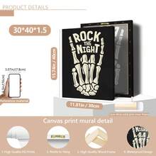 1 pieza Decoración de pared de esqueleto de moda Rock The Night para Halloween, estampado de otoño, decoración de otoño linda, póster de arte de pared en lienzo de temporada de terror, adecuado para decoración del hogar, dormitorio, sala de estar, regalo de cumpleaños y graduación, decoración de Halloween, regalo de Halloween, decoración del Día de Todos los Santos, regalo del Día de Todos los Santos - A - Ver 16