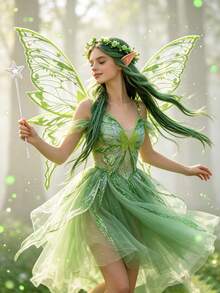 Super Fairy Transparent Chiffon Butterfly Wings - Forest Theme Fairy & Elf Cosplay Props - Halloween / Birthday Party / Photo Decoration - Multicolor - View 4