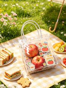 20pcs/10pcs/5pcs Large Transparent Gift Bags, Gift Giving, Wedding Birthday, Transparent Tote Bags With Handles, Thickened Reusable Transparent PVC Gift Bags - Transparent - View 10