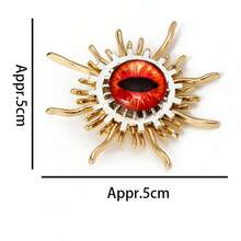 Vintage Baroque Style Sun God Brooch Gothic Gear Eye Pin Lolita Collar Clip Accessory,Halloween Eye Of The Demon - A - View 7