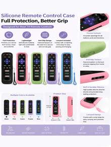 1pc Remote Control Storage Sleeve With Lanyard | Anti-Loss Design, Convenient Access For Living Room Sofa | Minimalist Non-Slip Remote Protector | Textured Surface For Enhanced Grip - With Lanyard - View 1