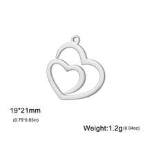 TEAMER 1pc/Pack Minimalist Hollow Heart Pendant Cute Lucky Pattern Handmade DIY Accessory For Necklace, Earrings, Keychain, Bag Charm - Love Series - View 14