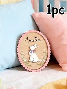 Personalized Birth Name Plaque: Customized Wooden Plaque With Rabbit, Gosling Or Chick Silhouette, Each Engraved With Unique Name. Birth Announcement Plaques, Decorative Gift Tags, Nursery Name Sign. Personalized Gift For New Moms And Parents. - Multicolor - View 14
