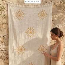 Colorful Tassel Beach Pareo – Large Lightweight Sarong, Fast Dry Towel For Sea, Pool, Yoga, Pilates – Multi-Purpose Cover Up 100x170cm - Yellow - View 3