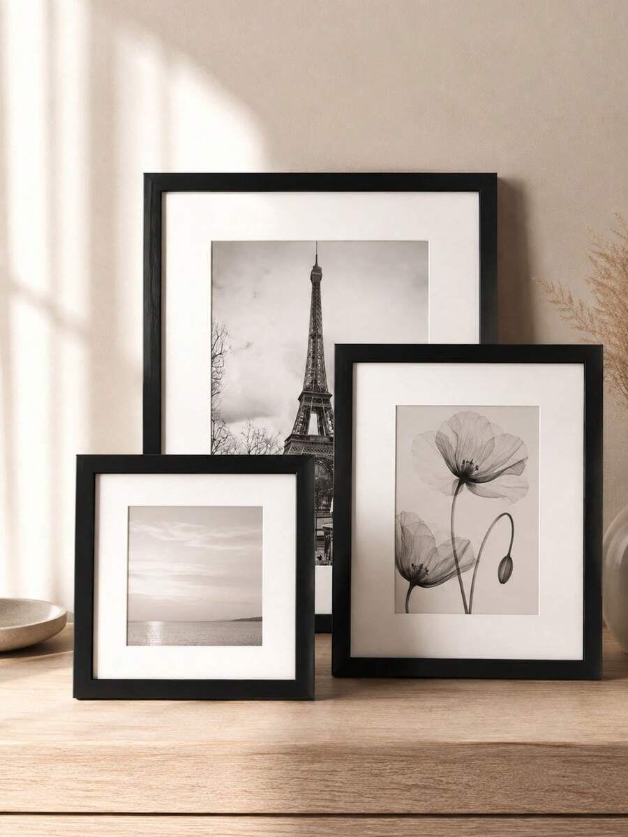 Bohemian Style Photo Frame Set, PVC Material, Self-Adhesive, Waterproof And Dustproof, Horizontal And Vertical Frames, Suitable For Home, Office And Commercial Use, Home Decor | Bohemian Style | Waterproof Photo Frame, Photo Frame Decoration - A - View 1