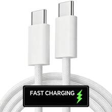 Kabel Pengisian Cepat Tipe C ke Tipe C dengan Lampu Layar Pintar, Pengisian Daya Super Cepat dan Transfer Data Kecepatan Tinggi, untuk iPhone 17/16/15, untuk MacBook, untuk Xiaomi dan Perangkat Lainnya. - Putih - View 8
