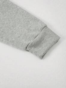 Teen Boy Letter Pattern Pocket Zipper Fashion Versatile Sweatshirt - Grey - View 5