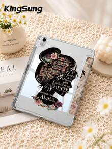 Kingsung Capa Protetora Acrílica Dobrável em Y com Estampa de Menina Literária & Livros, Compatível com Tablets /Pad Mini6/7/9.7/10.2/10.5/10.9/12.9/Pro 11, 10ª Geração, Suporte para Ajuste Multi-Ângulo, Seis Formas de Posicionar o Suporte, Slot para Caneta Integrado, Proteção Anti-Queda, Despertar/Suspender Automático. Compatível com Kindle Paperwhite 12ª Geração 2024, Kindle 11ª Geração 2022, Clara Colour. - Multicolorido - Visão 7