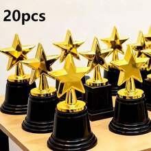 1/6/20pcs Mini Five-Pointed Star Trophy, Gold Star Commemorative Ornament, Shiny Gold Trophy With Black Base, Compact Size For Easy Bulk Storage And Distribution, Suitable For Competition Awards, Sports Events, Company Recognition, Eye-Catching Party Competition Prizes, Ideal For Event Planners, Can Be Used As Event Gifts - Multicolor - View 9