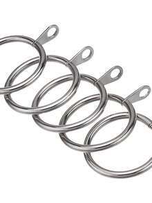 Heavy Duty Metal Curtain Rings With Eyelets 30mm 38mm Inner Diameter Rustproof Hanging Hooks For Window Shower Rods Smooth Gliding 6-48PCS - Silver - View 3