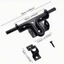 Heavy Duty Black Stainless Steel Security Door Lock, 6.30 Inch, With Keyhole, Suitable For Wooden Fences, Barns And Sheds - No Battery Required, Fence Locking Hardware | Stylish Black Finish | Stainless Steel Lock - A - View 3
