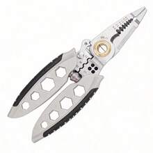 7 Inch Premium 16-In-1 Multi-Functional Universal Wire Stripper, Integrated Wire Cutter Cable Stripping Tool With Adjustable Tightening Screw Handle, Electric Repair Hand Tool - A - View 9