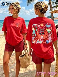 Women T-Shirts - 紅色 - 查看 2