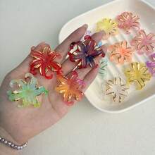 Two Tone Hot Stamping Gold Iris Flower Accessories, Hair Clips, DIY Accessories, Perforated Bracelets, Mobile Phone Chains, Material Matching - Multicolor - View 5