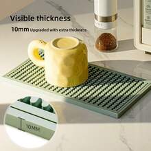 1pc/2pcs Nordic Style PVC Silicone Bar Mat, Rectangular 3 Sizes, Drainable Coaster Heat Insulation Pad, Heat Resistant, Waterproof, Oil-Proof, Non-Slip, Easy To Clean, Multi-Functional Decorative Tabletop Countertop Protector, Suitable For Home Kitchen Counter, Coffee Bar, Bar, Restaurant, Dining Table, Tea Shop, Office Desk - Multicolor - View 10