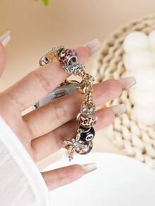 1 Damen-/Mädchen-Armband für Apple Watch im Leopard Muster, Gold, kompatibel mit Apple Watch Series 11 10 9 8 7 6 5 4 3 2 1, 38/40/41/42/44/45/46/49 mm, Ultra 1/2/3, SE, perfektes Geschenk für Partys, Bankette, Feiertage und den Alltag - Gold - Übersicht 4