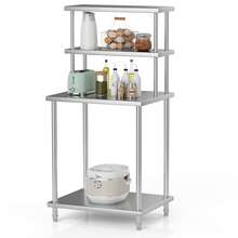 GOCAPTAIN Heavy-Duty Double-Layer Adjustable Stainless Steel Upper Shelf - 140cm High Workbench Storage Rack With Brackets, Load Capacity 360 Lbs - Suitable For Commercial Kitchens, Home, Garage, Tool Room - Silver - View 9