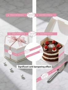 50/100/150/200pcs Pink Handmade Sealing Stickers, Tamper-Evident Packaging Labels, Suitable For Baking Bags, Cookie Boxes, Candy Snack Bags, Party Gift Packaging, Gift Wrapping, Dessert Table Supplies - Multicolor - View 8