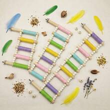 1pc Colorful Parrot Climbing Ladder Bird Toy, Sturdy Bird Cage Perch, Suitable For Budgies, Cockatiels, Parrots Exercise And Enrichment, Indoor Bird Cage Decoration, Bird Cage Accessories - View 3