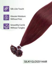 K Tip V Tip Human Hair Extensions 1b Natural Black 14-22 Inch Straight Hair K Tip Keratin Extensions Invisible V Tip Human Hair Extensions - S99J - View 4