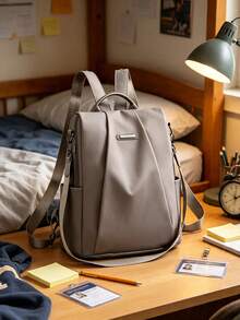 1pc Multi-Functional Casual Travel Backpack, Solid Color Oxford Fabric, Lightweight Zipper Closure, Suitable For All Seasons, Applicable For School, Commute, Travel And Daily Outings - Multicolor - View 8