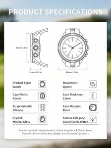 Guess Unisex Classic Round Dial Quartz Watch With Silicone Strap, Suitable For Golf, Weekend, Travel, Fashion Casual Style, Anniversary Gift For Husband, Father, Friend - Deep Blue - View 7