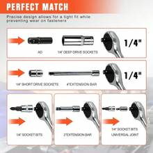 53 Pcs 1/4" Drive Socket SetandTool Sets Ratchet Wrench Set With Bit Socket Set - CZP201 - View 7