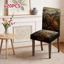 1/2/4/6/20 piezas, Fundas para sillas de comedor, Fundas para sillas de comedor con patrón vintage de lujo de ciervo del bosque, Decoración atmosférica de restaurante adecuada para el hogar, Fundas de protección de renovación de sillas de comedor de estilo de lujo, Fundas para sillas de estilo Mori adecuadas para banquetes, restaurantes y uso diario en el hogar, Fundas de protección de decoración de sillas de restaurante y habitación, Fundas para sillas de comedor desmontables y lavables, Regalos festivos, Regalos familiares - Multicolor - Ver 11