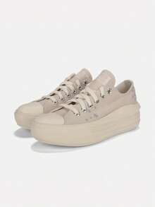 Converse 女款 Chuck Taylor SEASONAL 帆布低筒運動鞋 A24313C - 米色 - 查看 3