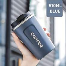 1pc Vacuum Insulated Coffee Travel Mug, Leak-Proof Double-Wall Stainless Steel Reusable Vacuum Cup, Matte Bottom Design, Long-Lasting Cold And Hot Retention, High-Quality Gift For Coffee And Tea Lovers, Durable Beverage Container - Multicolor - View 13