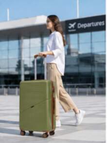 Lightweight, Scratch-Resistant Trolley Case, Military Green Four-Piece Set, 20/24/28 Inch, Plus Shoe Bag, Rotating Luggage, Combination Lock Set. - Army Green - View 3