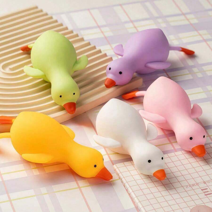 1pc Glitter Crystal Series S-Quishy Toy, Goose/Duck, Penguin And Various Cute Animal Shapes, Super Soft Sticky Touch Slow Rebound Squeeze Toy, Crunchy Squishy - Multicolor - View 1