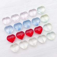 20pcs Glass Transparent Heart-Shaped Perforated Beads Jewelry Making DIY Earrings Pendant Various Design Charms For Jewelry Making Bracelets Necklace - Multicolor - View 5