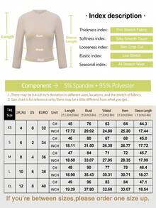 BADDIE REALM Kaos Lengan Panjang Slim Fit Elastis Wanita, Gaya Dasar Sehari-hari - Aprikot - View 8