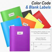 7pcs Plastic Pocket Folders With Labels, Heavy Duty 2-Pocket File Folders, Suitable For Letter Size Documents, Durable Document Organizer For School, Office, Business And Home - One Size Fits All - View 4