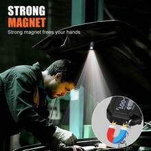 1 Buah Senter Gantungan Kunci COB Hitam, Lampu Kerja Saku Mini Isi Ulang USB dengan Kait Carabiner, Obor Inspeksi Portabel untuk Perbaikan Mobil, Berkemah, Jalan Malam, dan Penerangan Peringatan Darurat - senter - View 7