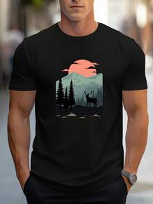 Men T-Shirts - 黑色 - 查看 1