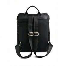 Einfaches und praktisches Design, Rucksack mit großem Fassungsvermögen, Tasche mit weichen Schulterpolstern, mehrere Tragemöglichkeiten, ideal für Pendeln und Einkaufen. - Schwarz - Übersicht 6
