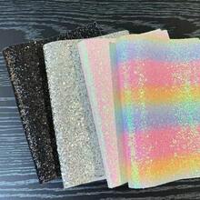Glitter Perler Beads Iron-On Fabric Shiny Pink White Rainbow Gradient Leather Sequin Handmade DIY Material Tools - Multicolor - View 5