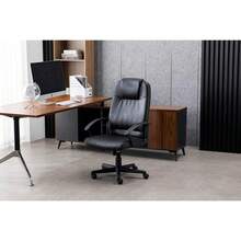 Silla Ejecutiva para Oficina y Áreas de Trabajo Ejecutivas Silla para Escritorio de Vinipiel con Respaldo Alto y Asiento Acolchonado Modelo Alfa - Negro - Ver 3