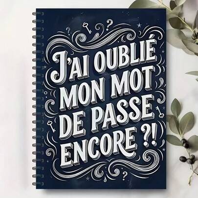 French Style Password Organizer Notebook - Spiral Bound Password Manual With Weekly/Monthly Password Pages, Compact Secure Diary, Suitable For Adults, Seniors, Parents - Practical Password Tracking And Security Record Gift