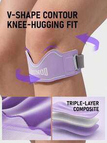 GOUNOD Lightweight Sport Patella Strap Knee Brace With Adjustable Compression Soft Strap Suitable For Basketball Sports, Outdoor Cycling, Home Exercise And Use In Multiple Scenarios. - Multicolor - View 3