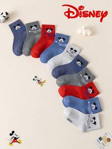1/5/10 Pairs Disney Mickey Mouse Kids Mid-Calf Socks, Fashionable Winter Comfortable Breathable Student Socks For Daily Wear - Multicolor - View 13