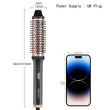 Hatteker Electric Hair Straightening And Curling Brush For Volumizing, Inward Curling, And Styling, Suitable For Long And Short Hair - Black - View 3